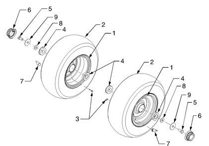 Part Location Diagram of 734-3193A-0901 Cub Cadet Tire, Turf, 16 X 7.5 X 8.0